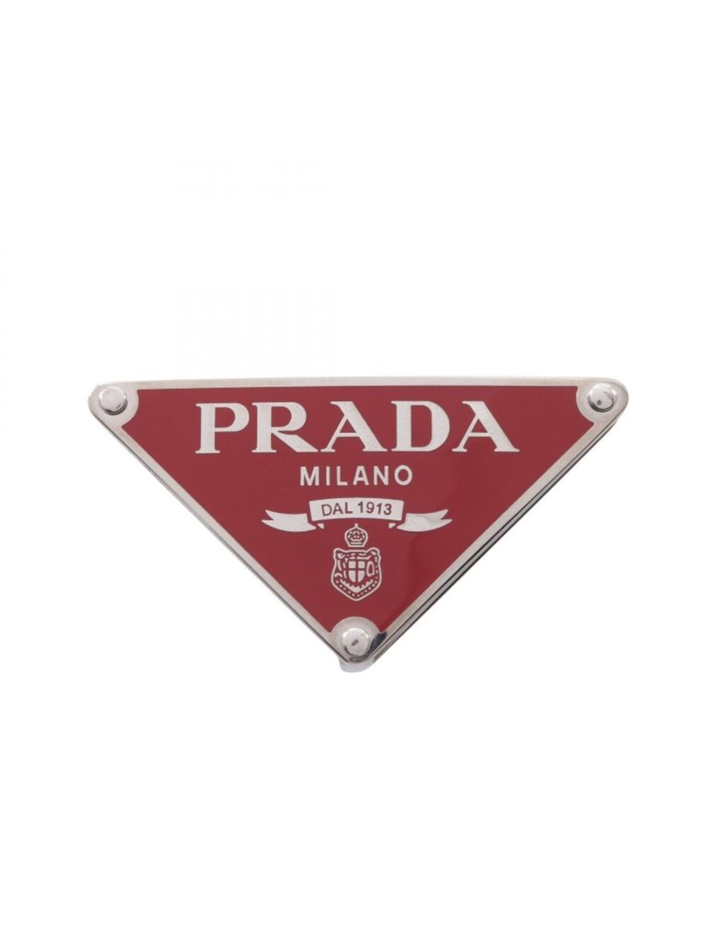 Prada Triangle Logo Belt Buckle Bordeaux